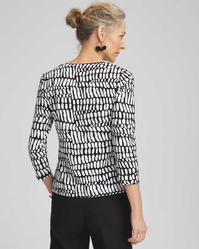 Abstract Print 3/4 Sleeve Perfect Tee - image 3
